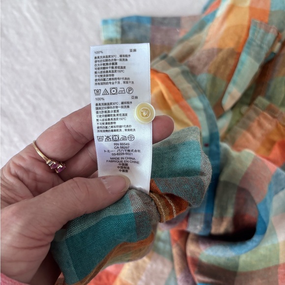 Men’s Tommy Bahama Short Sleeve Button Front Plaid 100%Linen Shirt Small - Picture 12 of 14